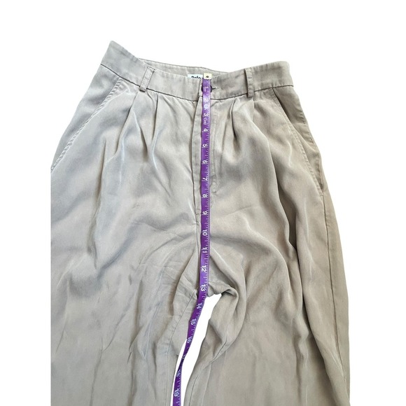 Reformation Mason Khaki Trousers High Waist Pleated Wide Leg Career Pants Size 0 - Picture 4 of 12